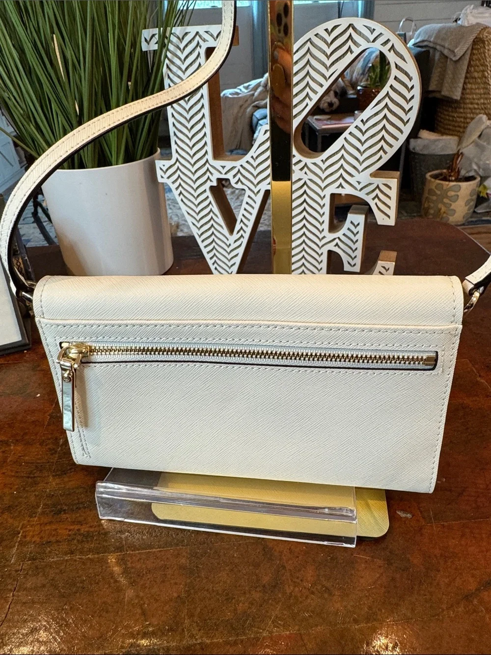 kate spade White Crossbody Wallet with Gelato & Gelateria Patches
